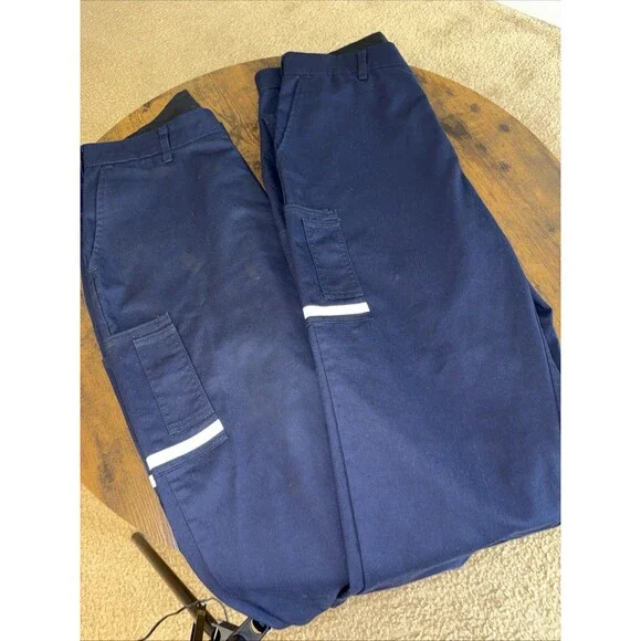 2 Pair* Fedex Pants Men 36R-30 Stan Herman Image Authority Blue ReflectivePocket - Picture 10 of 12